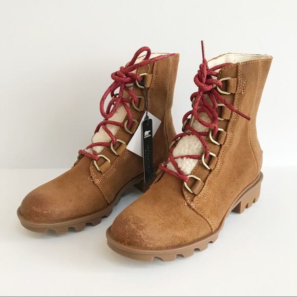 SOREL Phoenix Short Cozy Shearling Boot Cognac - Picture 1 of 10